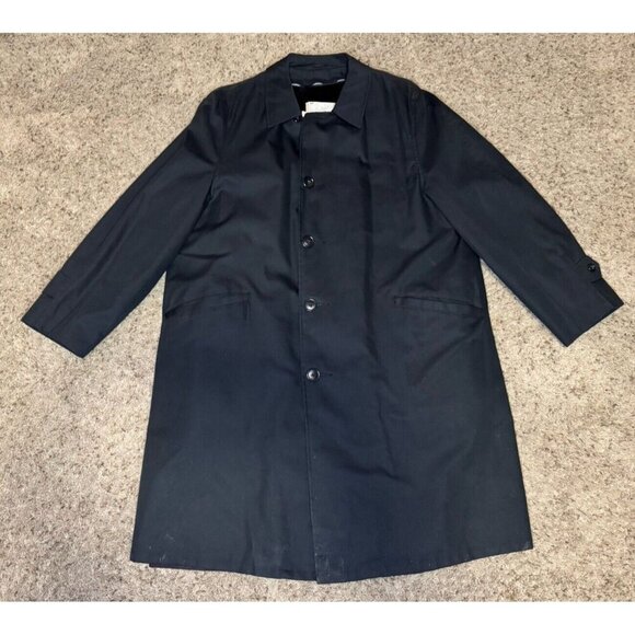 VINTAGE CAMPUS ALL WEATHER Black Coat Zip Out Lining Made In USA Sz 42 READ - Picture 1 of 13